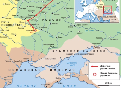 Карта: Русско-турецкая война 1676 – 1681. Кампания 1676 г.