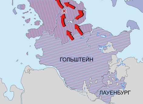 Война Пруссии и Австрии против Дании в 1864 г. Карта кампании 1864 г.