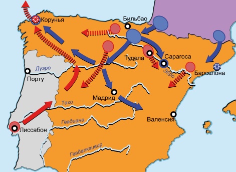 Война на Пиренейском п-ове 1807-1814 гг. Зимняя кампания в Испании в 1808-1809 гг.