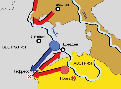 Война пятой антифранцузской коалиции 1809 г. Карта кампании в Северной Германиии в 1809 г.