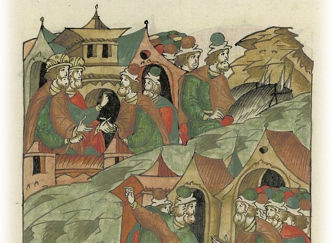 Князь Юрий Всеволодович посылает к новгородцам с просьбой принять на княжение его шурина, князя Михаила Всеволодовича.