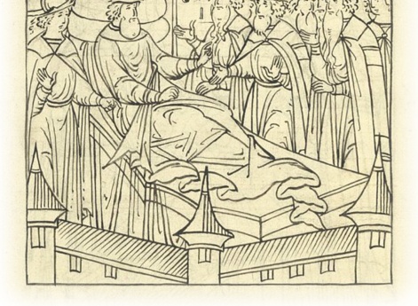 Великий князь Василий Иванович говорит с боярами о своем сыне великом князе Иване Васильевиче, об устроении земском, и как править после него государством.