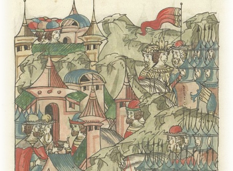 Великий князь Василий Васильевич идет с войском к Волоку на князей Дмитрия Шемяку и Ивана Можайского, которые недоумевают, что происходит.