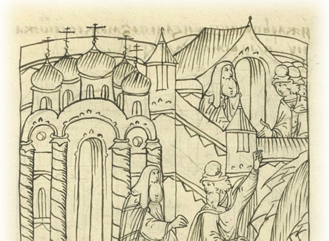 Большой пожар в Москве, начавшийся в храме Воздвижения честного креста за рекой Неглинной на Арбатской улице. Митрополит Макарий чуть не задыхается от дыма и уходит в тайник к реке Москве.