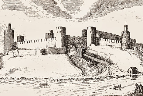 Вид крепости Ивангород в 1616 году
