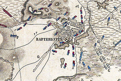 План сражения при Вартенбурге 3 октября 1813 года