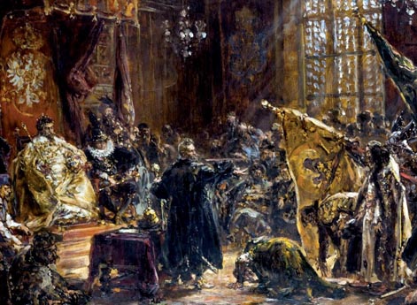 Представление пленного царя Василия Шуйского Сенату и Сигизмунду III в Варшаве в 1611 году