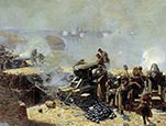 Отражение бомбардировки англо-французского флота со стороны Александровской батареи 5 октября 1854 года. Севастополь.