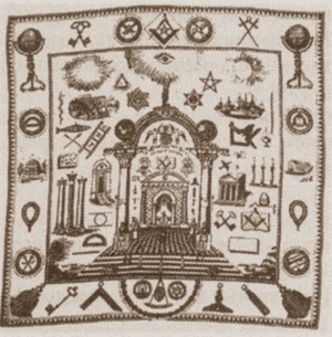 Символика масонского храма на фартуке мастера