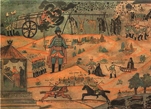 Изображение расправы воеводы Мещеринова с участниками Соловецкого восстания 1668-1676 гг.