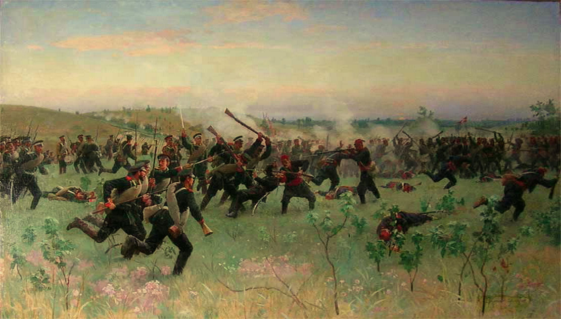 Штыковой бой полков русской гвардии с турецкой пехотой на Систовских высотах 14 июня 1877 года