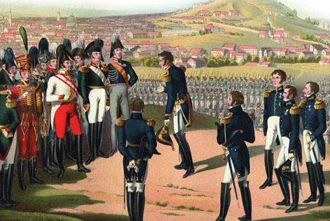 Кульминация правления Александра I: маршал Мармон вручает ключи от Парижа российскому императору