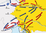Война пятой антифранцузской коалиции 1809 г. Карта кампаний в Далмации, Италии и на Дунае в 1809 г.