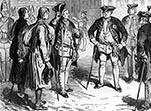 Фридрих Вильгельм I осматривает рекрутов, поступающих в полк «Потсдамских гигантов»
