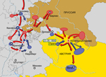 Австро-прусско-итальянская война 1866 г. Карта кампаний 1866 г. в Германии и Богемии