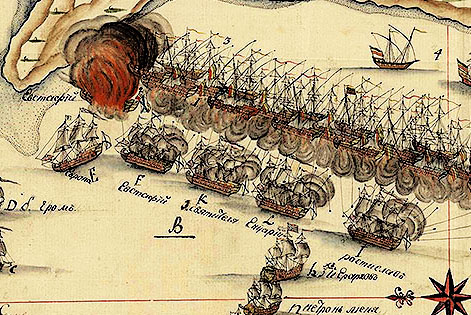 План Хиосского морского сражения
