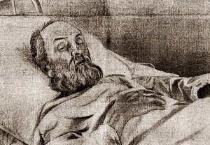 К.Э. Циолковский в палате Калужской больницы за день до смерти. 18 сентября 1935 г.