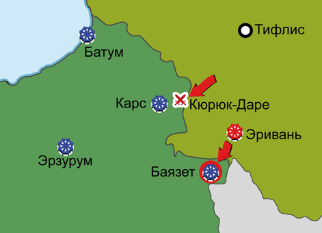 Крымская война 1853–1856 гг. Карта кампании 1854 г. на Кавказе