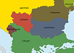 Карта Балкан до начала Первой Балканской войны, 1912 г.