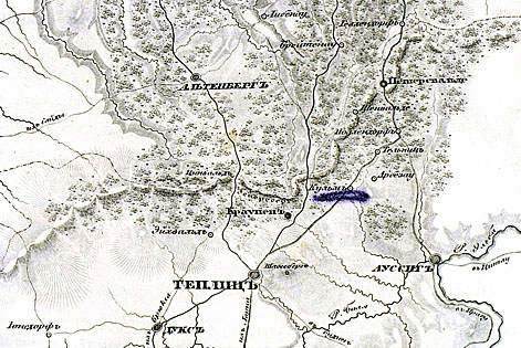 Карта для объяснения действий между Дрезденом и Теплицем