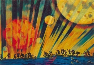 К.Ф. Юон. Новая планета Картон, темпера. 1921 год