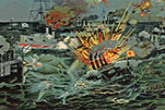 Вторая попытка японцев загородить выход из Порт-Артура (лубок)
