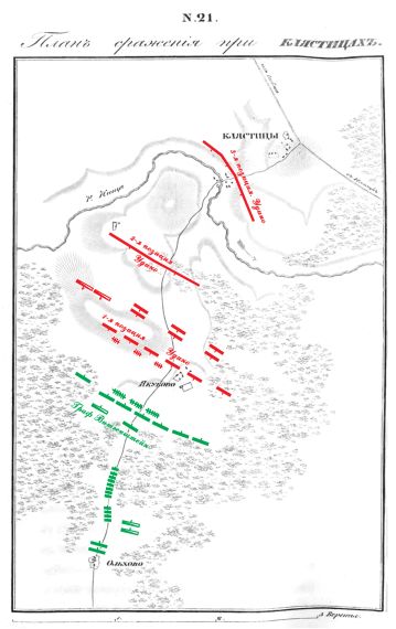 План сражения при Клястицах