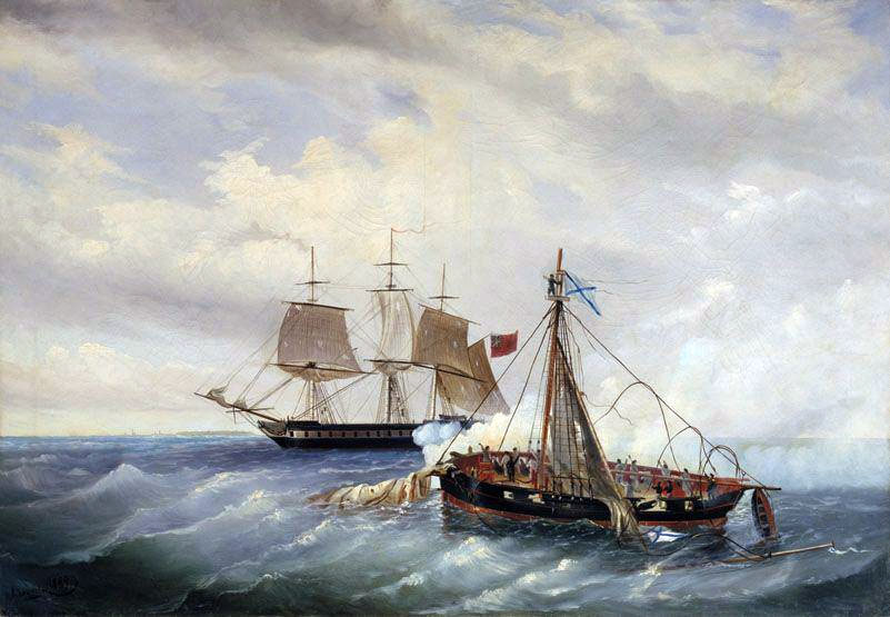 Бой парохода «Опыт» с английским фрегатом у острова Нарген 11 июня 1808 года.