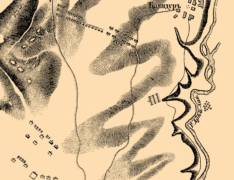 План Баяндурской битвы 2-го ноября 1853 года