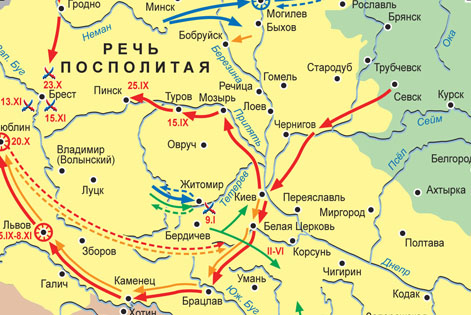 Карта: Русско-польская война 1654–1667 гг. Кампания 1655 г.