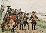 Вильгельм III Оранский отдает распоряжения об открытии шлюзов, чтобы остановить наступление французских войск в 1672 г.