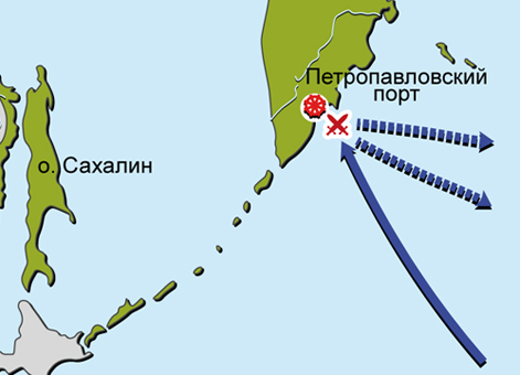 Крымская война 1853–1856 гг. Карта кампании 1854 г. на Камчатке и Тихом океане