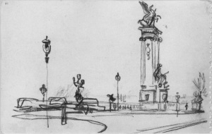 Дейнека Александр Александрович. Париж. 1935 Бумага, карандаш