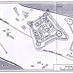 Крепость Кинбурн. Чертеж, выполненный на основании рукописного плана 1775 года. (Центральный Государственный архив древних актов)