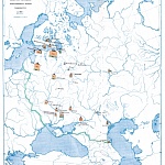 Европейская Россия с указанием группировки неприкосновенных запасов продовольствия к 1801 году
