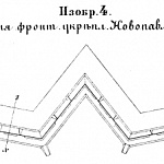 Способы укрепления. Изобр.4. Проект 1731 года для фронтального укрепления Новопавловской крепости